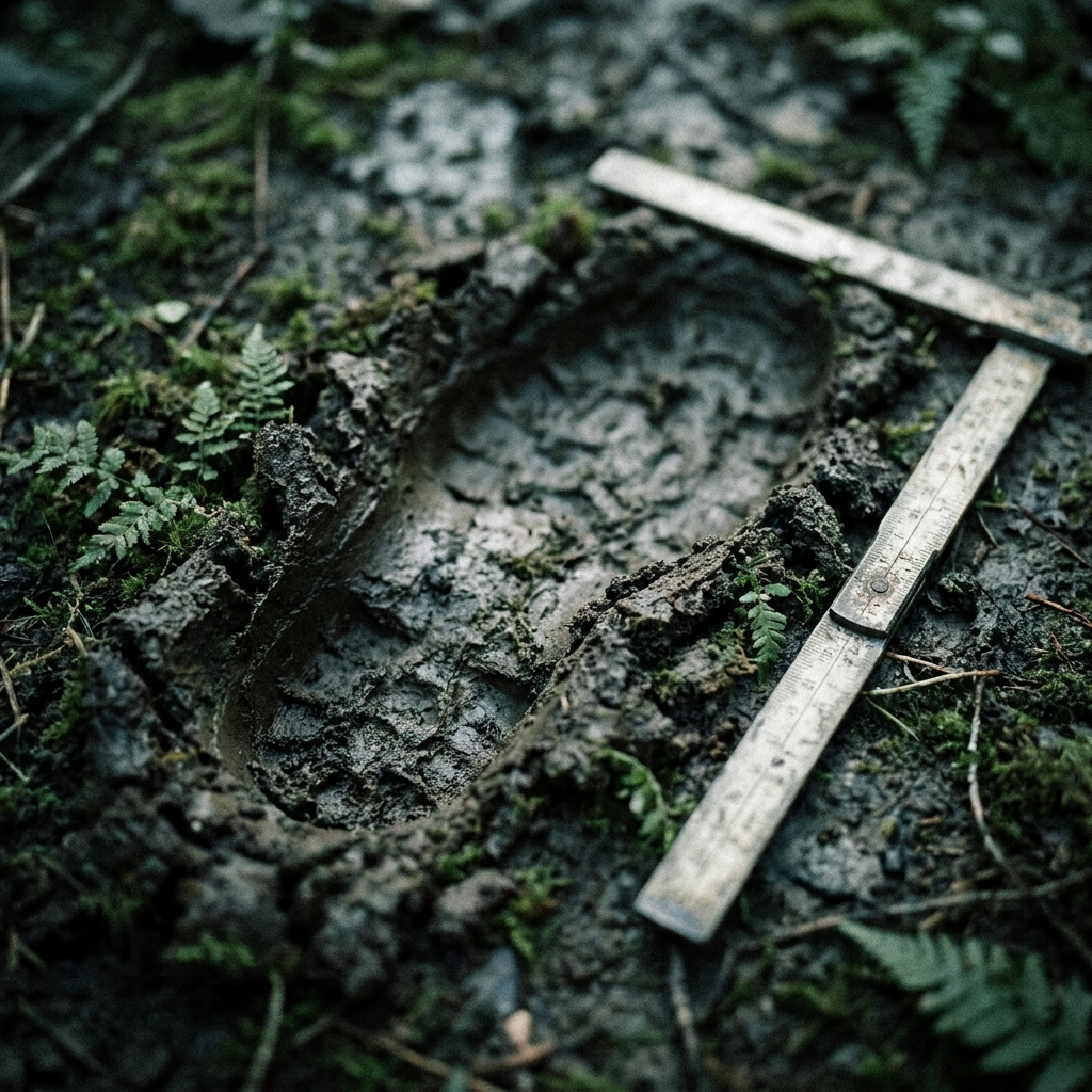 Cast of a track pressed into forest mud